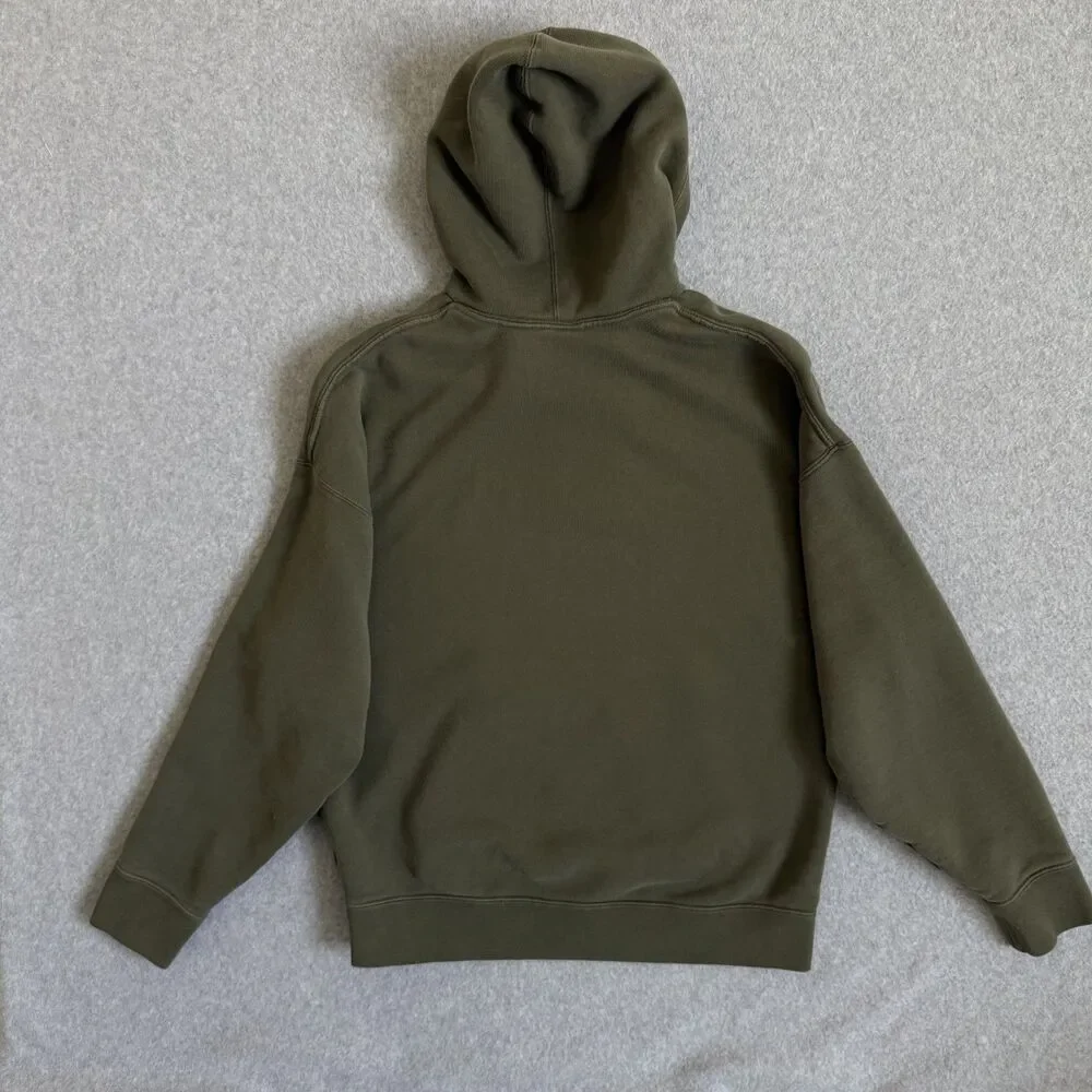 Nike Court Heritage Fleece Hoodie Mens M Olive Green Pullover Sweatshirt